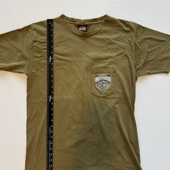 Vintage Y2K Harley Davidson 2006 Twin Cities Minneapolis MN Army Green Large Tee - Picture 5 of 6